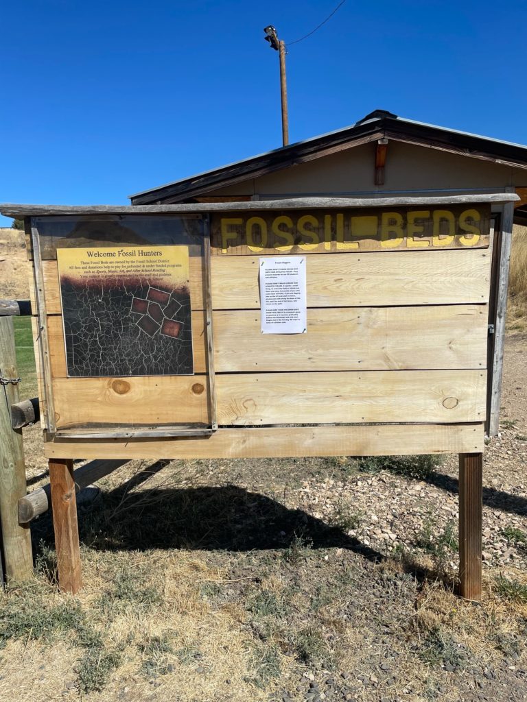 Entrance to the fossil beds in Fossil, Oregon