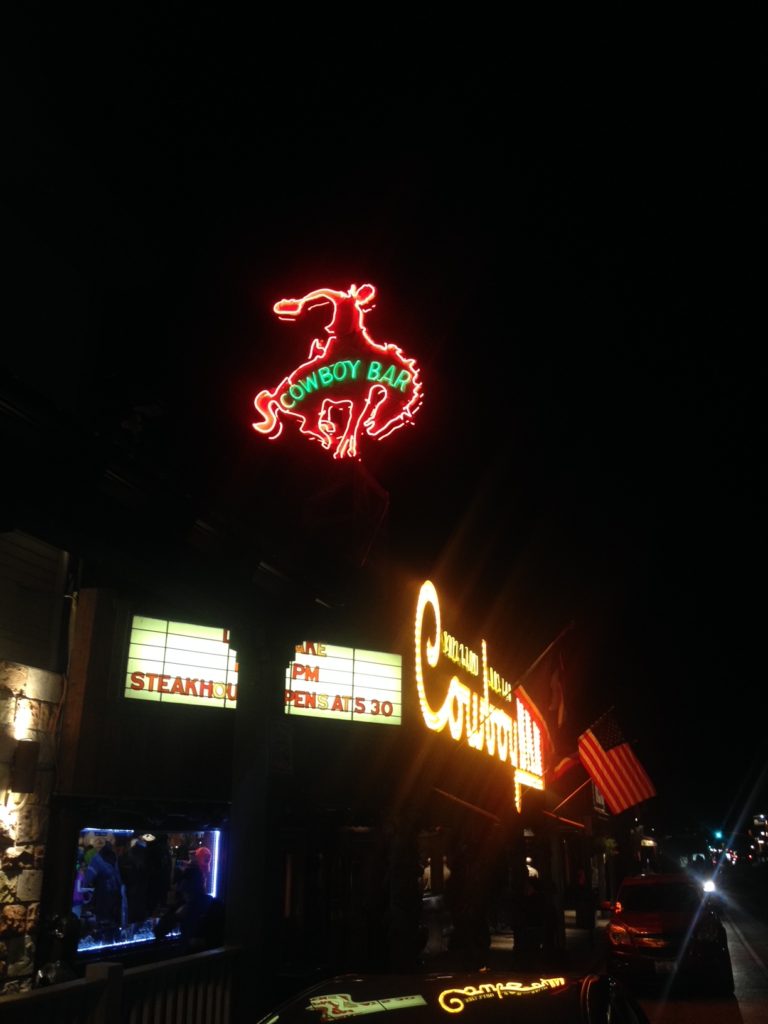 Cowboy Bar sign in Jackson Hole, WY