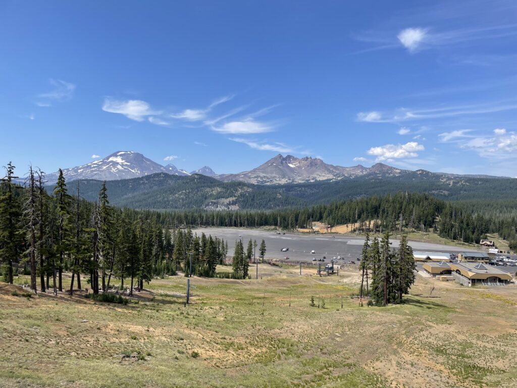 Riding up to Pine Marten Lodge at Mt Bachelor in the sumer