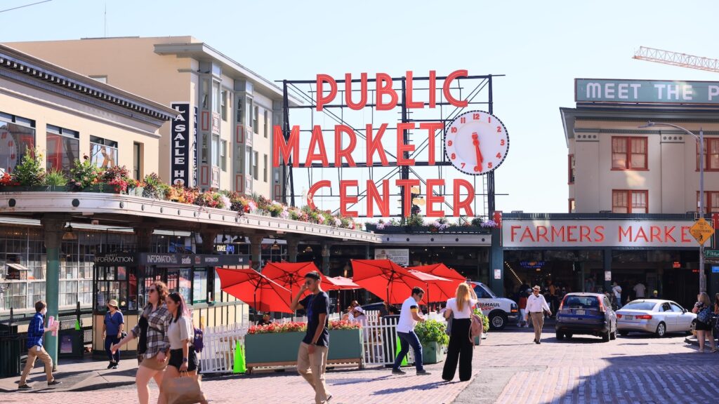 View of the Great Wheel from Pike Place Market.