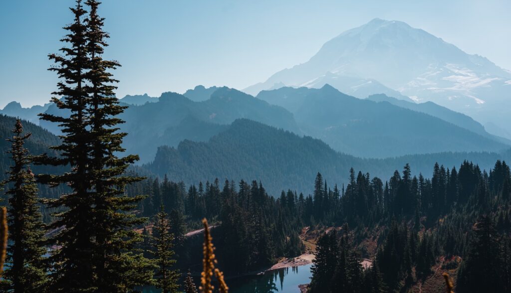 Mount Rainier from the Tolmie Peak Lookout.