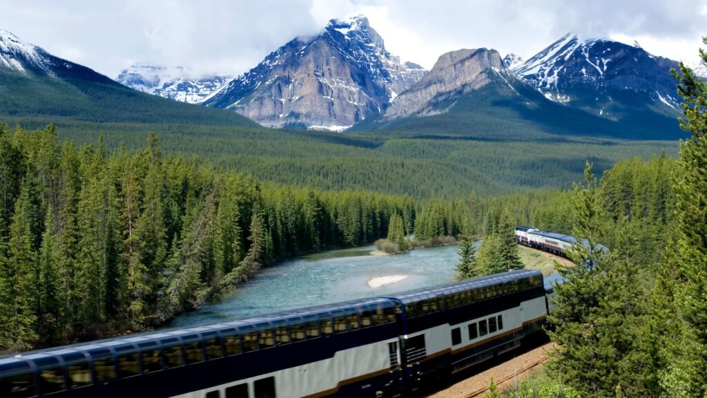 Train in Canadian Rockies