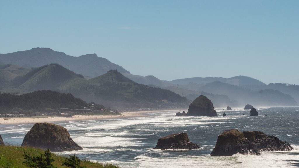 Cannon Beach, OR, USA, Panorama view